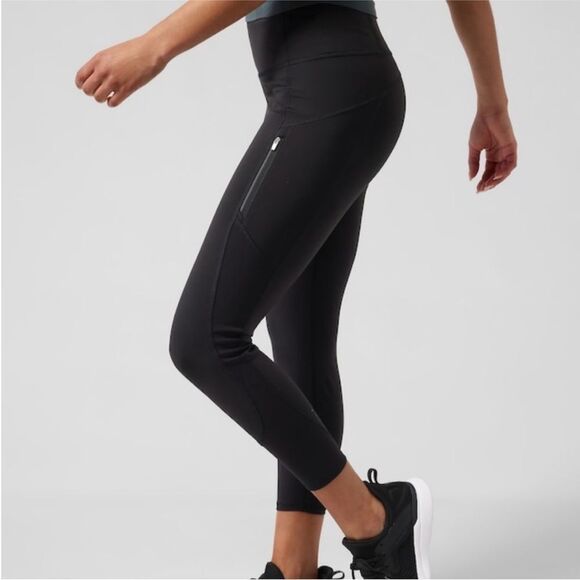 Athleta Rainer unbrushed 7//8 tights black size medium - Picture 1 of 11